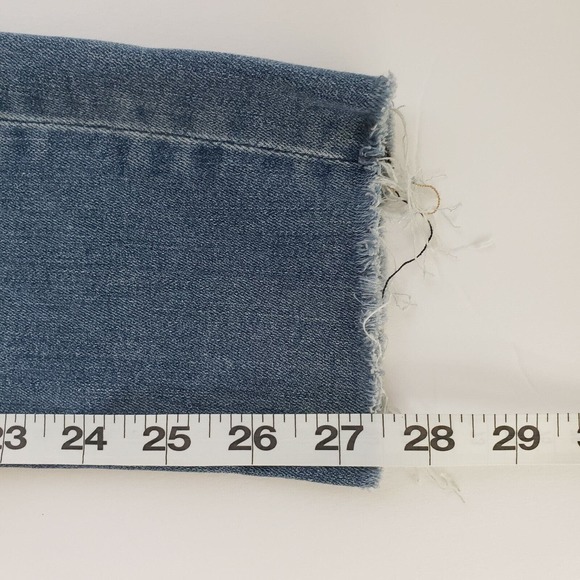 Express Distressed Ankle Jeans Women's 8R Medium Blue Super High Rise Stretch - Picture 8 of 9